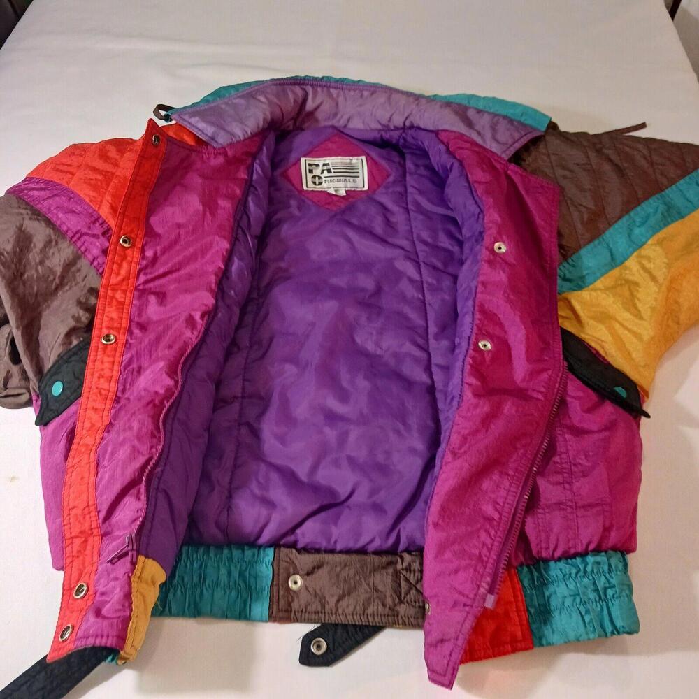 Vintage P.A. Originals Women’s Multicolor Pockets Jacket Coat Size S Retro 90s - Picture 7 of 14
